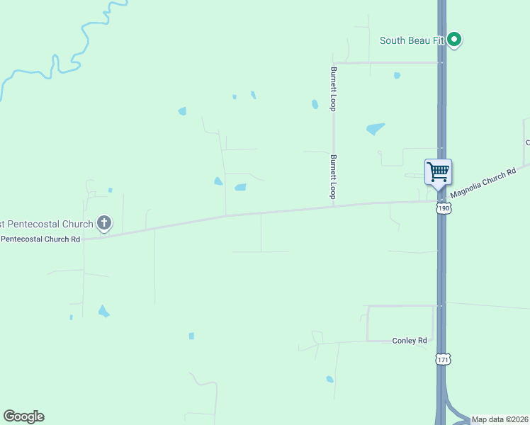 map of restaurants, bars, coffee shops, grocery stores, and more near 1st Pentecostal Church Road in Longville