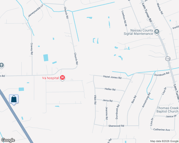 map of restaurants, bars, coffee shops, grocery stores, and more near 54003 Hazel Jones Road in Callahan