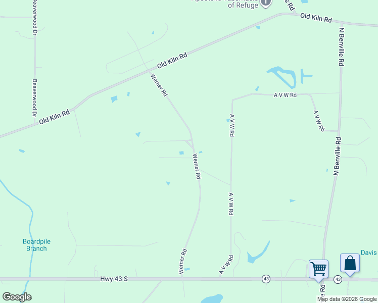 map of restaurants, bars, coffee shops, grocery stores, and more near 6 Hueschen Drive in Picayune