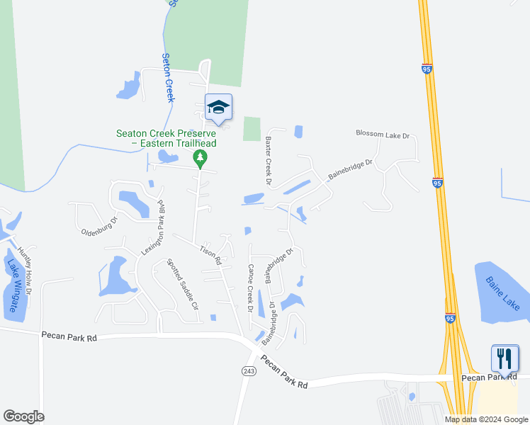 map of restaurants, bars, coffee shops, grocery stores, and more near 1044 Mayfair Creek Court in Jacksonville