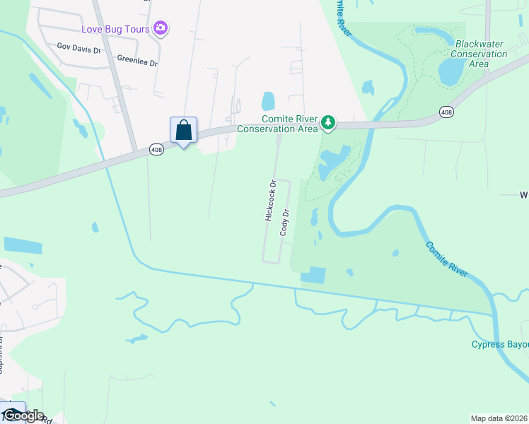 map of restaurants, bars, coffee shops, grocery stores, and more near 8619 Hickcock Drive in Baton Rouge