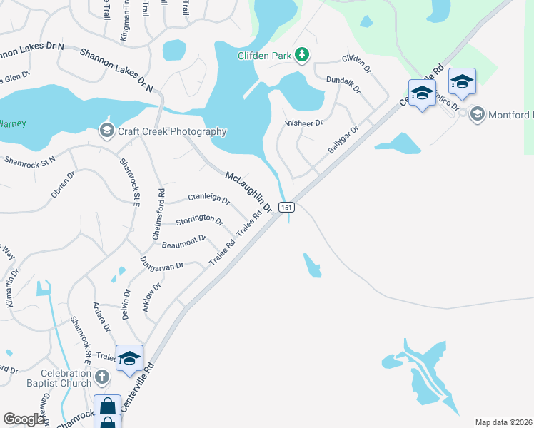 map of restaurants, bars, coffee shops, grocery stores, and more near 4181 Tralee Road in Tallahassee