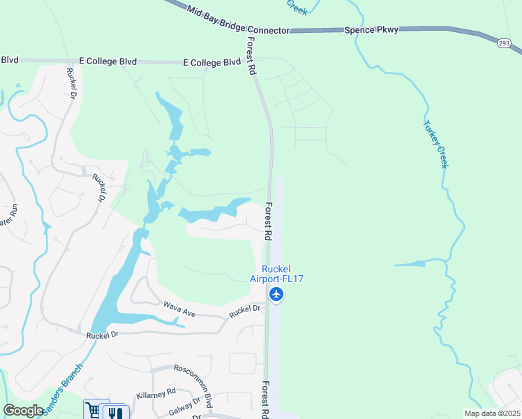 map of restaurants, bars, coffee shops, grocery stores, and more near 1039 Forest Road in Niceville