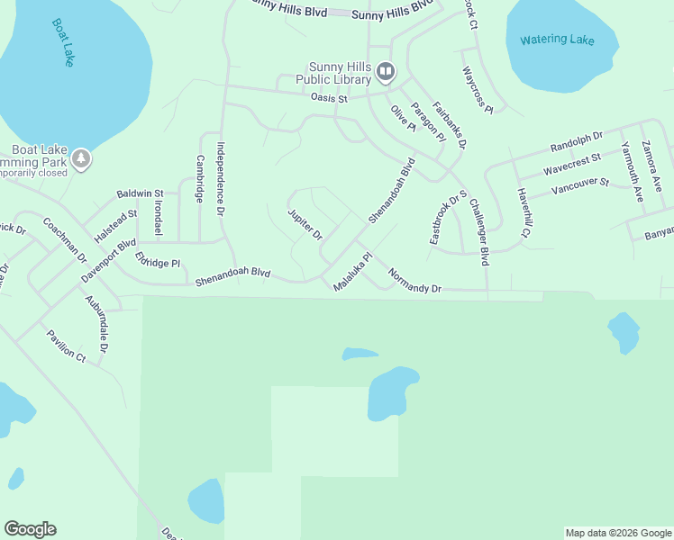 map of restaurants, bars, coffee shops, grocery stores, and more near Shenandoah Boulevard in Chipley
