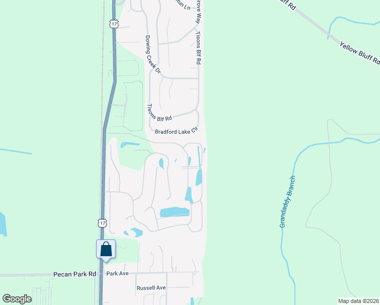 map of restaurants, bars, coffee shops, grocery stores, and more near 638 Northside Drive South in Jacksonville