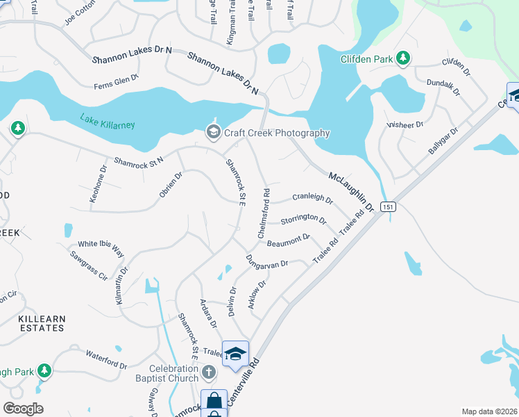 map of restaurants, bars, coffee shops, grocery stores, and more near 4131 Chelmsford Road in Tallahassee