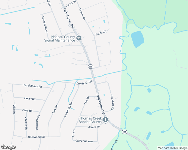 map of restaurants, bars, coffee shops, grocery stores, and more near 540316 Lem Turner Road in Callahan