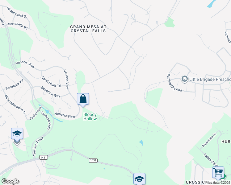 map of restaurants, bars, coffee shops, grocery stores, and more near 3412 Flat Iron Court in Leander