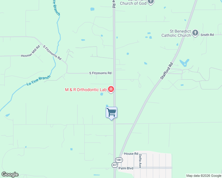 map of restaurants, bars, coffee shops, grocery stores, and more near 75357 Louisiana 437 in Covington