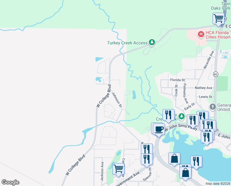 map of restaurants, bars, coffee shops, grocery stores, and more near 517 Johnson Street in Valparaiso