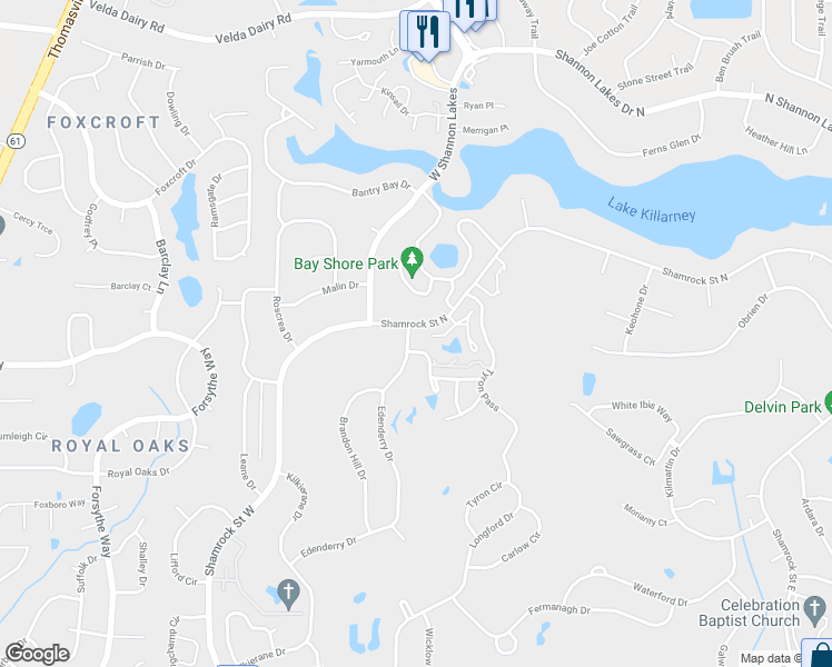 map of restaurants, bars, coffee shops, grocery stores, and more near 2971 Edenderry Drive in Tallahassee