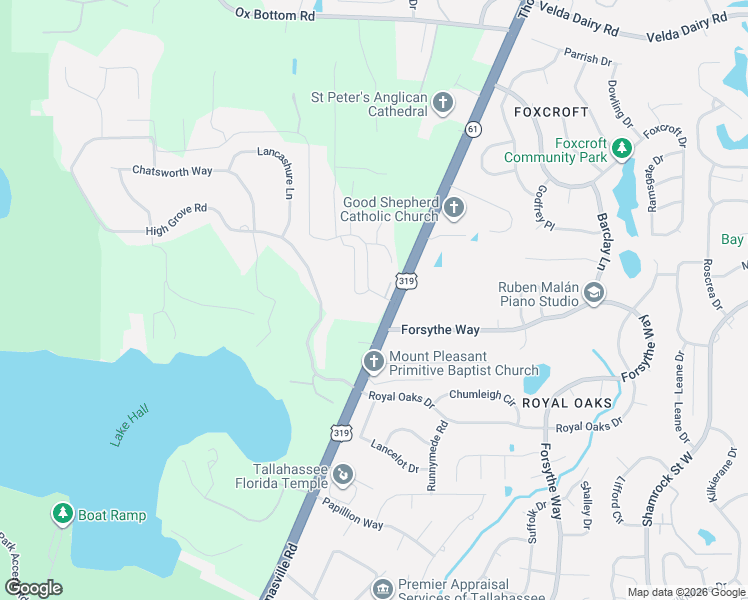 map of restaurants, bars, coffee shops, grocery stores, and more near 4560 Thomasville Rd in Tallahassee