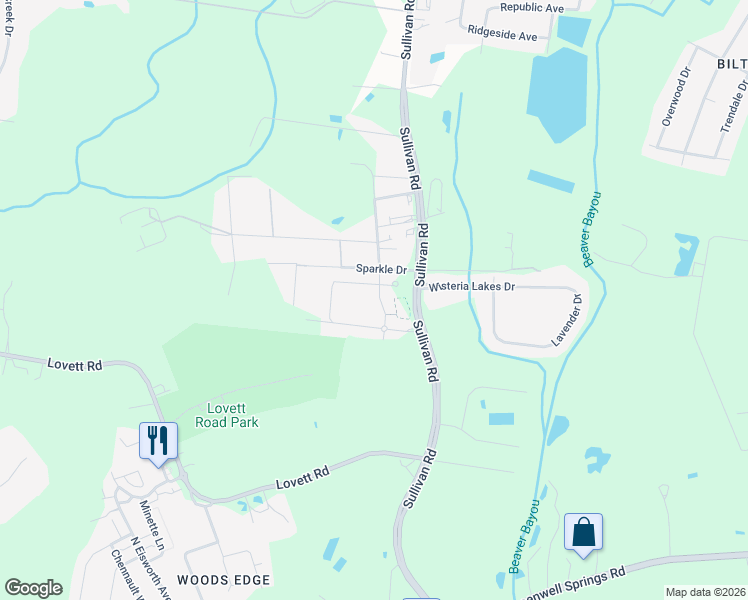 map of restaurants, bars, coffee shops, grocery stores, and more near 14322 Black Ridge Avenue in Baton Rouge