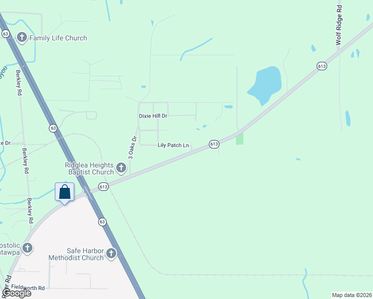 map of restaurants, bars, coffee shops, grocery stores, and more near 4432-4698 Lily Patch Ln in Moss Point