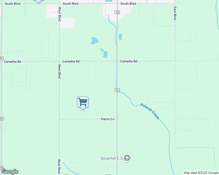 map of restaurants, bars, coffee shops, grocery stores, and more near 20773 County Road 55 in Silverhill