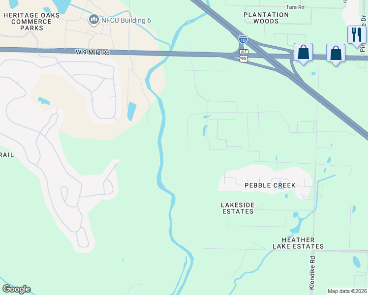 map of restaurants, bars, coffee shops, grocery stores, and more near in Pensacola