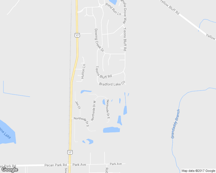 map of restaurants, bars, coffee shops, grocery stores, and more near 174 Bradford Lake Circle in Jacksonville