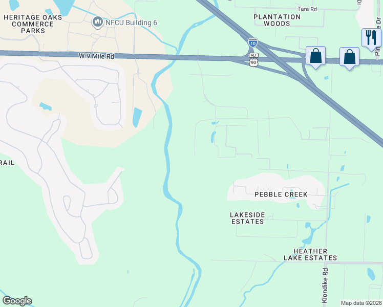 map of restaurants, bars, coffee shops, grocery stores, and more near in Pensacola