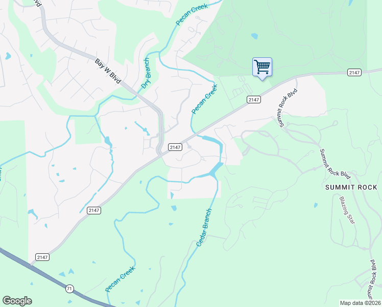 map of restaurants, bars, coffee shops, grocery stores, and more near 101 Maravilla Way in Horseshoe Bay