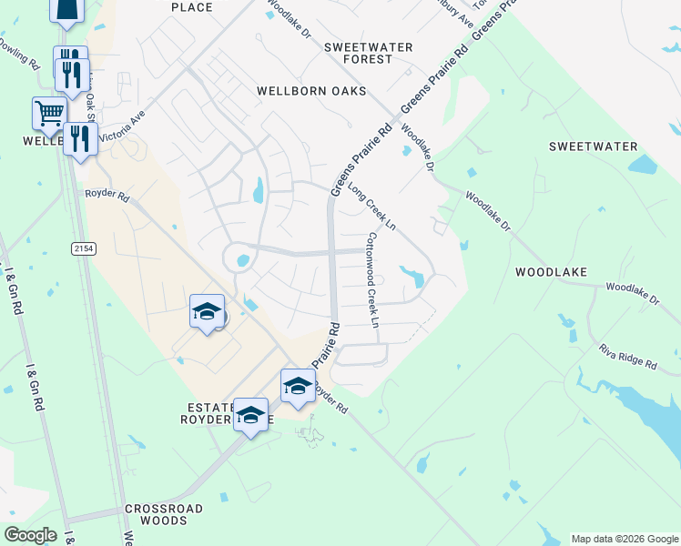 map of restaurants, bars, coffee shops, grocery stores, and more near 4008 High Creek Court in College Station