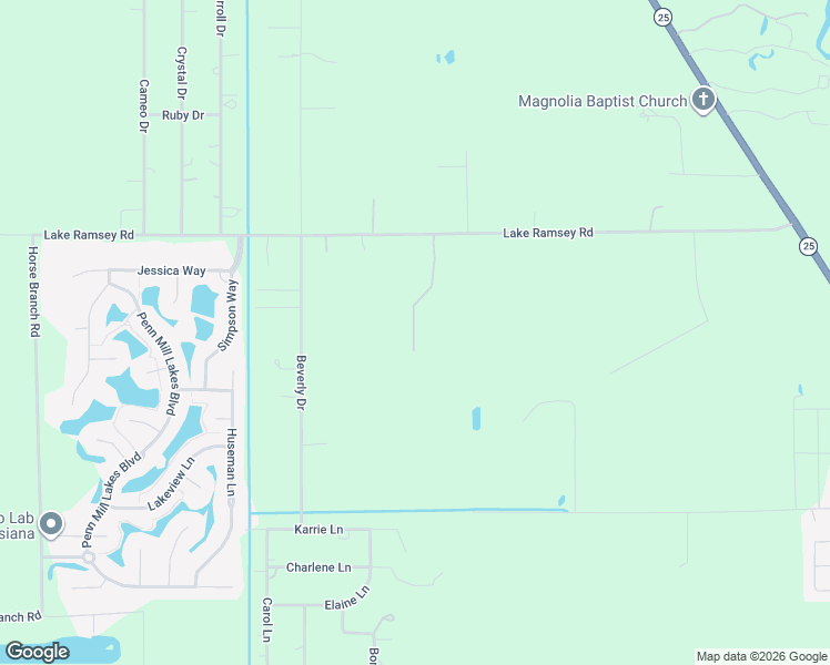 map of restaurants, bars, coffee shops, grocery stores, and more near 15488 Lake Ramsey Road in Covington