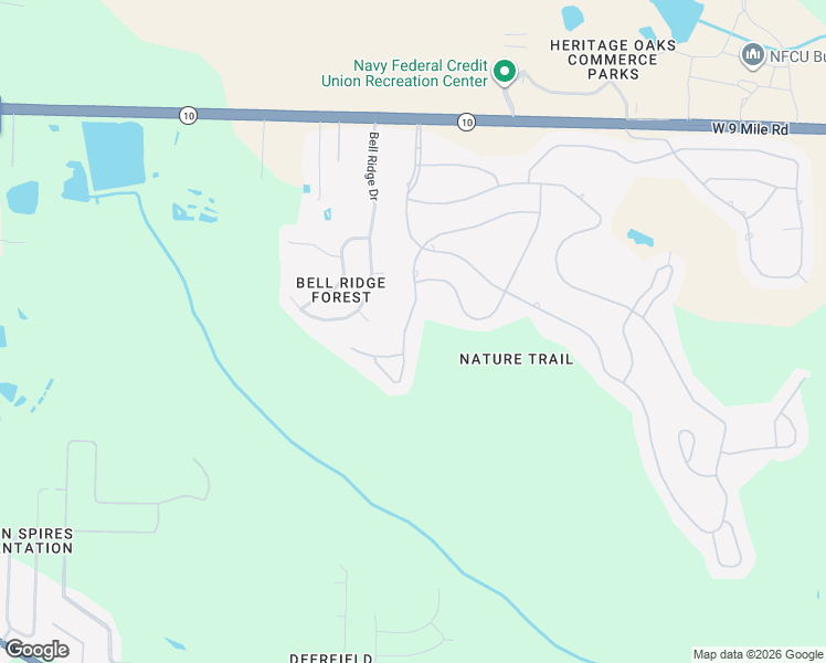 map of restaurants, bars, coffee shops, grocery stores, and more near 5969 Dahoon Drive in Pensacola
