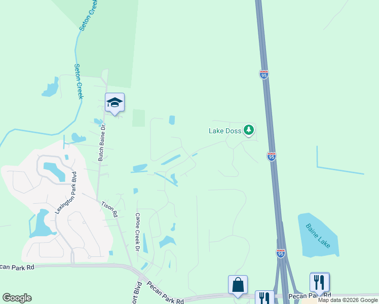 map of restaurants, bars, coffee shops, grocery stores, and more near 15804 Twin Creek Drive in Jacksonville