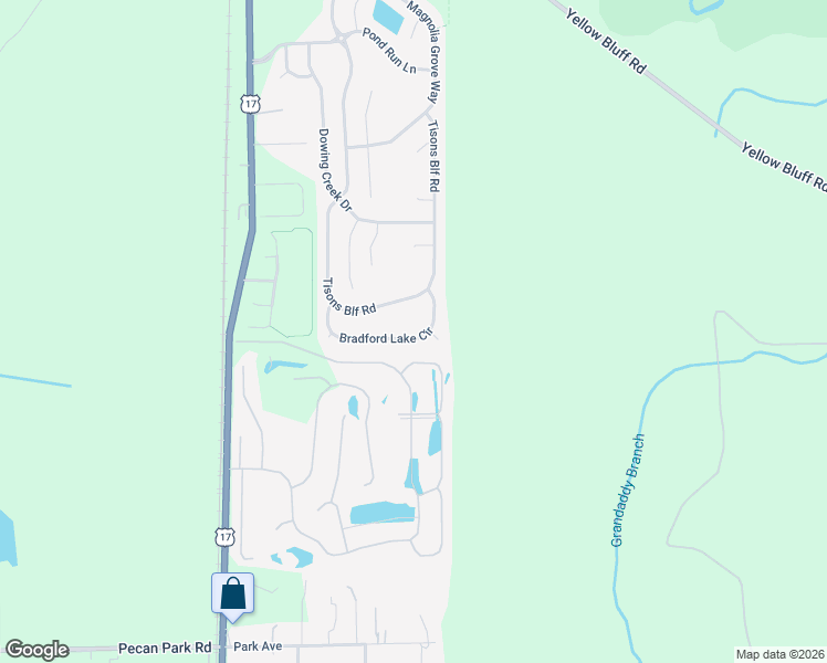 map of restaurants, bars, coffee shops, grocery stores, and more near 213 Bradford Lake Circle in Jacksonville