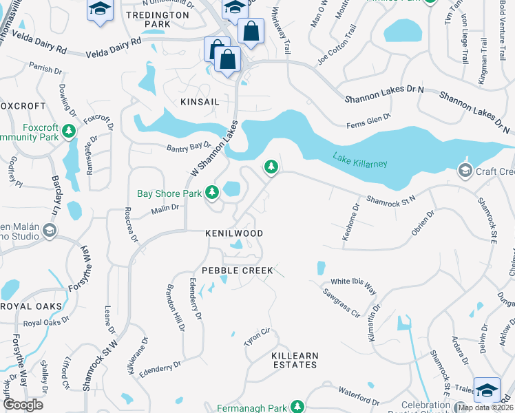 map of restaurants, bars, coffee shops, grocery stores, and more near 2965 Shamrock Street North in Tallahassee