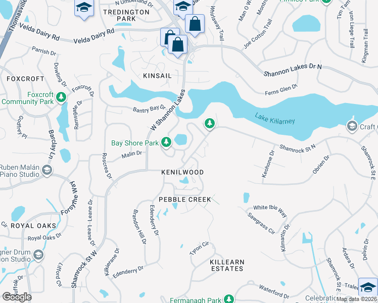 map of restaurants, bars, coffee shops, grocery stores, and more near 2978 Bay Shore Drive in Tallahassee