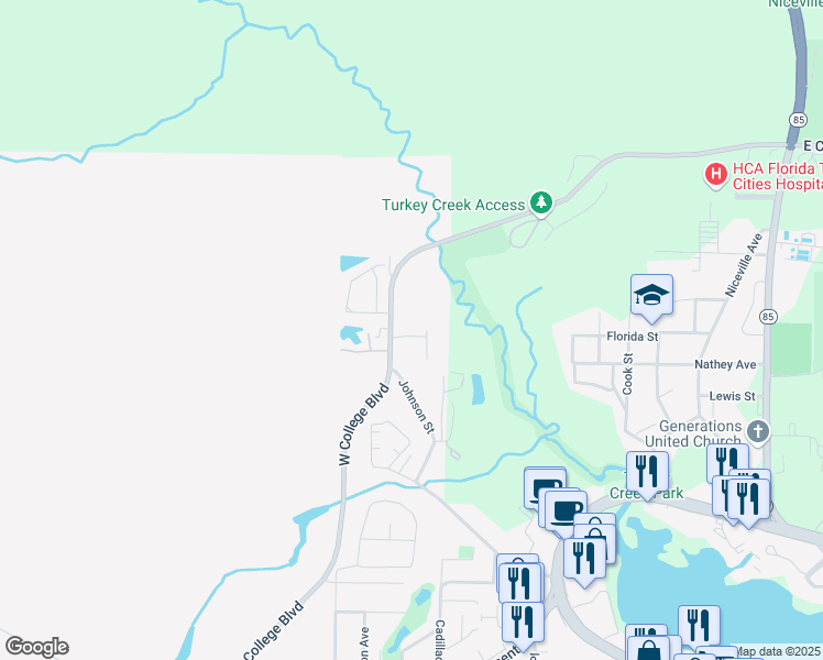 map of restaurants, bars, coffee shops, grocery stores, and more near 470 West College Boulevard in Valparaiso