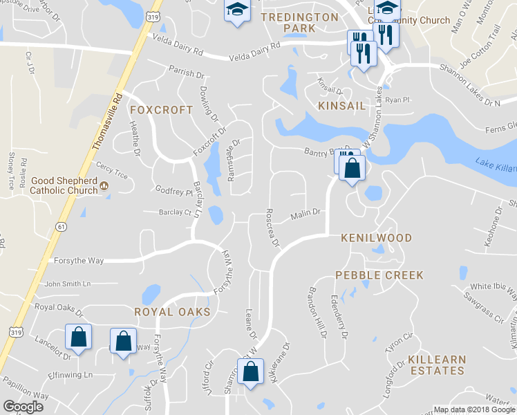 map of restaurants, bars, coffee shops, grocery stores, and more near 3944 Leane Drive in Tallahassee