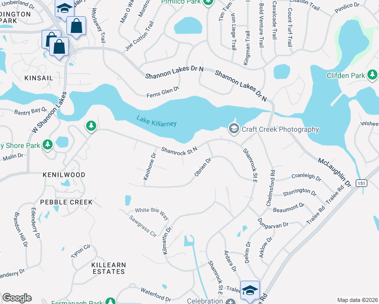 map of restaurants, bars, coffee shops, grocery stores, and more near 3074 Shamrock Street North in Tallahassee