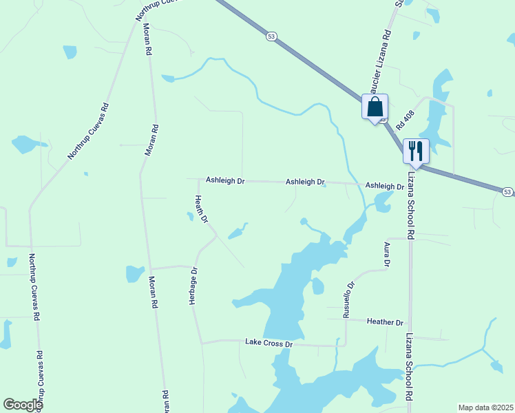map of restaurants, bars, coffee shops, grocery stores, and more near 24129 Ashleigh Drive in Gulfport