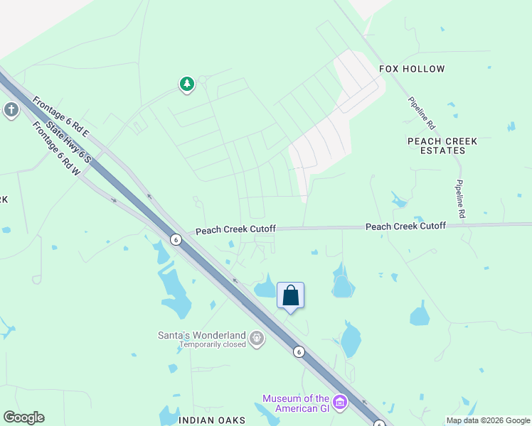 map of restaurants, bars, coffee shops, grocery stores, and more near 721 Peach Creek Cut Off in College Station
