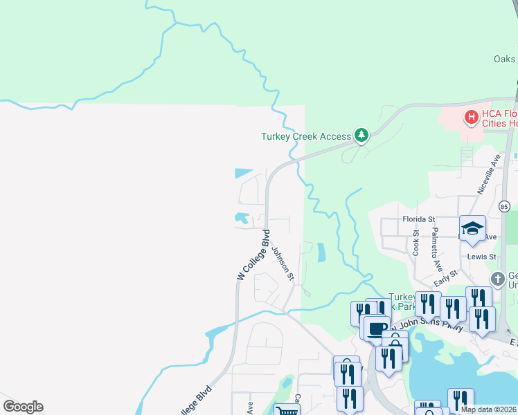 map of restaurants, bars, coffee shops, grocery stores, and more near 470 West College Boulevard in Valparaiso