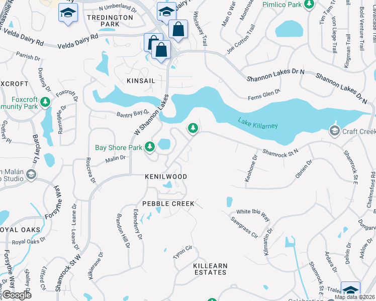 map of restaurants, bars, coffee shops, grocery stores, and more near 2965 Shamrock Street North in Tallahassee