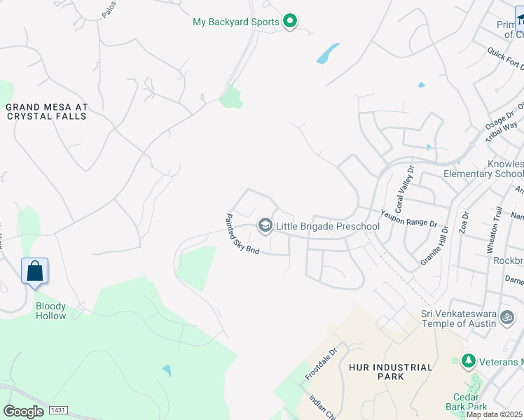 map of restaurants, bars, coffee shops, grocery stores, and more near 2908 Fallcrest Bend in Leander