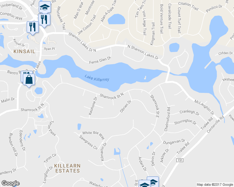 map of restaurants, bars, coffee shops, grocery stores, and more near 3074 Shamrock Street North in Tallahassee