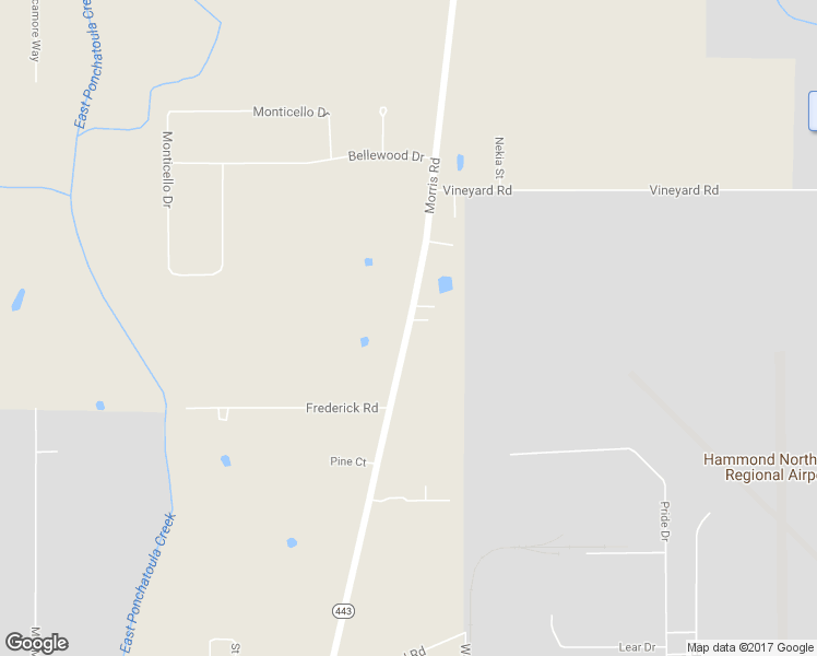 map of restaurants, bars, coffee shops, grocery stores, and more near 46455 Morris Road in Hammond