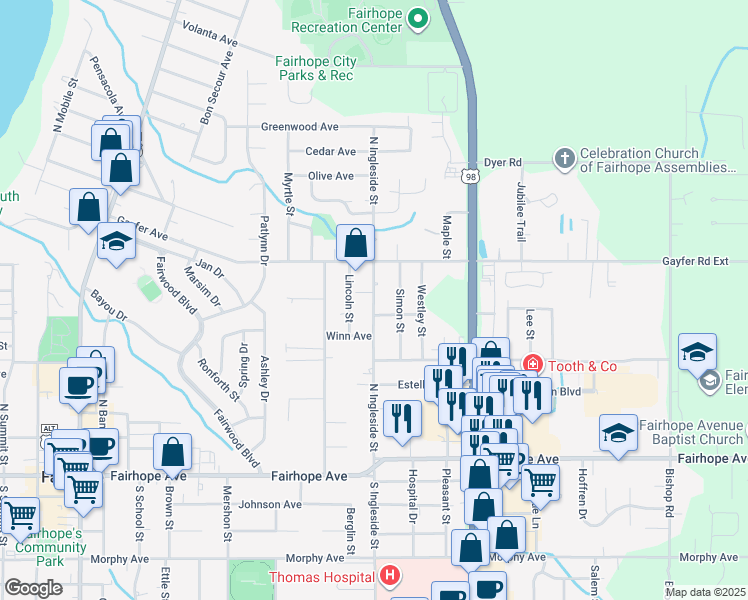North Ingleside Street, Fairhope AL Walk Score