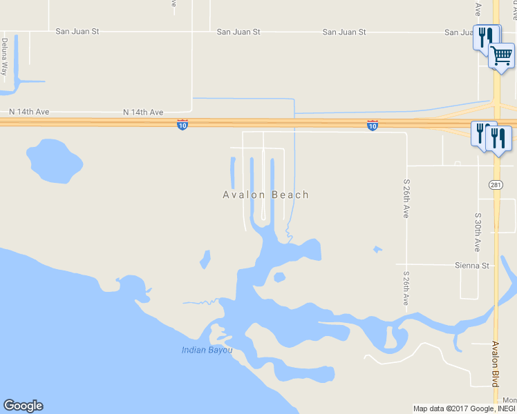 map of restaurants, bars, coffee shops, grocery stores, and more near 2625 Bayshore Parkway in Milton