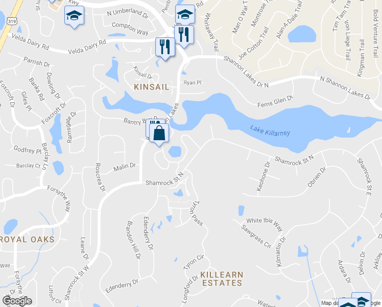 map of restaurants, bars, coffee shops, grocery stores, and more near 3007 Bay Shore Dr in Tallahassee