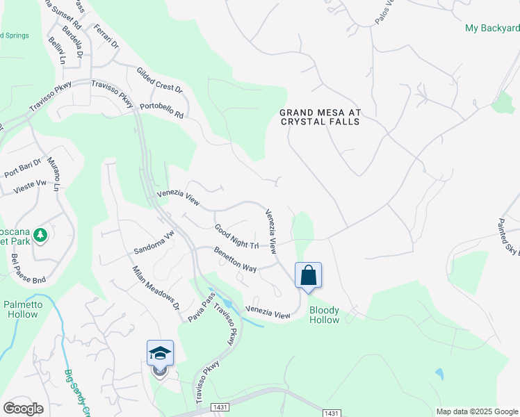 map of restaurants, bars, coffee shops, grocery stores, and more near 3501 Venezia View in Leander