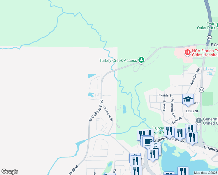 map of restaurants, bars, coffee shops, grocery stores, and more near 470 West College Boulevard in Valparaiso