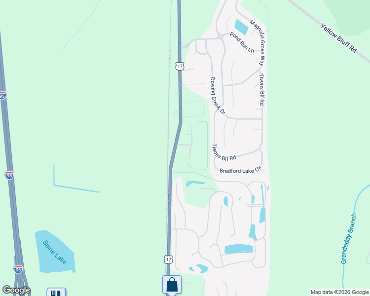 map of restaurants, bars, coffee shops, grocery stores, and more near 67 Crescent Cove Court in Jacksonville
