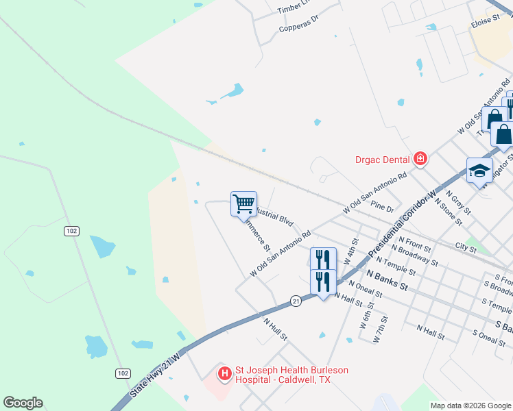 map of restaurants, bars, coffee shops, grocery stores, and more near in Caldwell