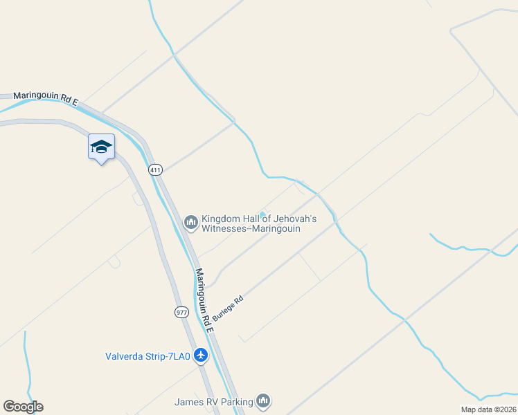 map of restaurants, bars, coffee shops, grocery stores, and more near 9400 Prestenback Road in Maringouin