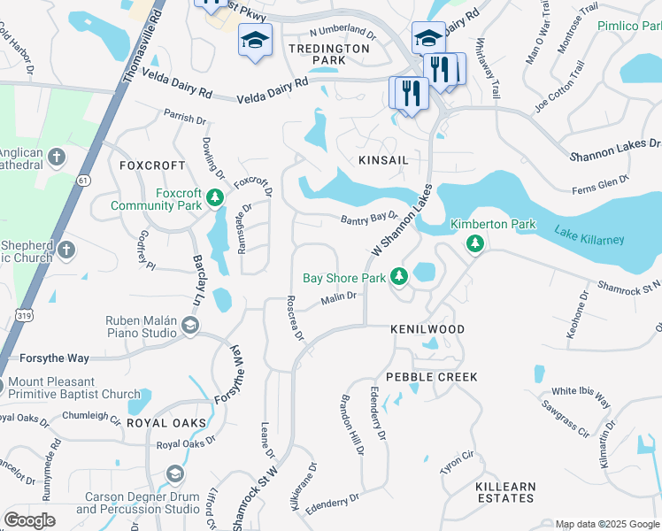 map of restaurants, bars, coffee shops, grocery stores, and more near 4075 Roscrea Drive in Tallahassee
