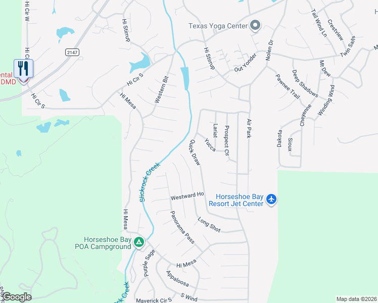 map of restaurants, bars, coffee shops, grocery stores, and more near 507 Silvermane in Marble Falls